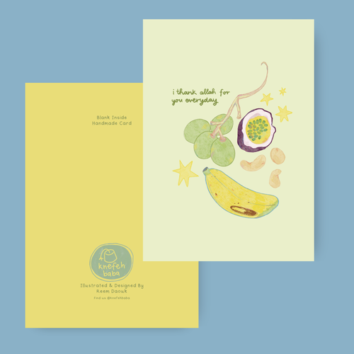 Appreciation Greeting Card- "I thank Allah for you everyday"
