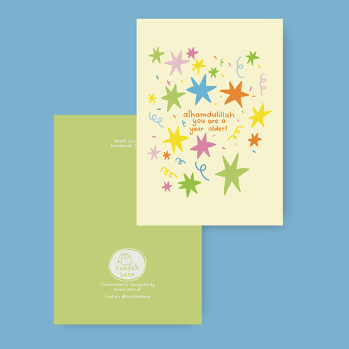 Birthday Greeting Card- "Alhamdulillah you are a year older"